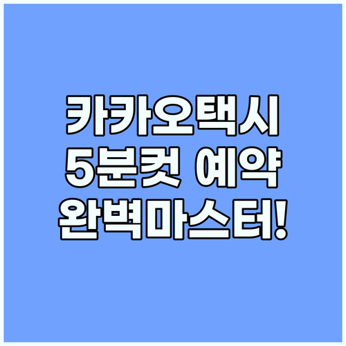 카카오택시 예약 5분 만에 마스터하는 확실한 방법