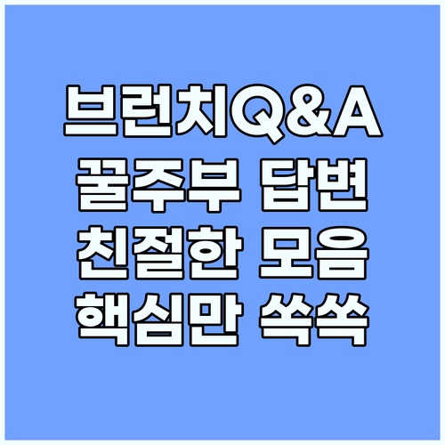 브런치 Q&A: 꿀주부의 친절한 답변 모음