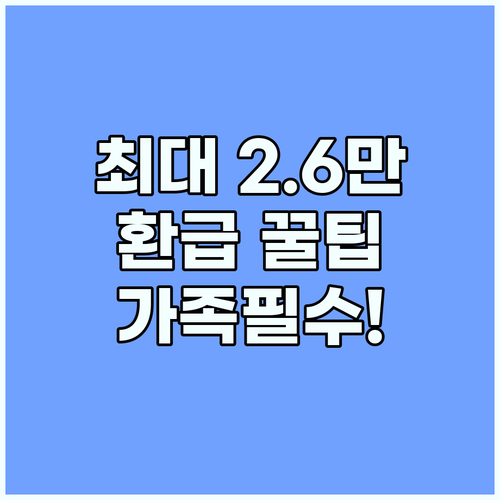 출국납부금 환급 가족 기준 성인2명 어린이2명 최대 26000원
