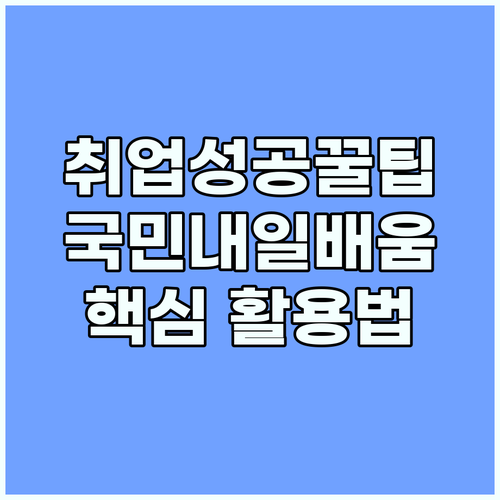 취업 성공 지름길: 국민내일배움카드 활용법