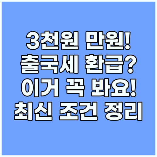 성인 3천원 어린이 1만원 출국납부금 환급 기준 조건 완벽 정리