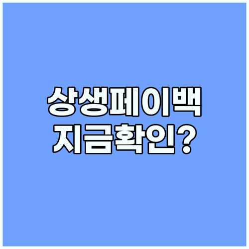 상생페이백 혜택과 내 금액 지금 바로 확인하세요