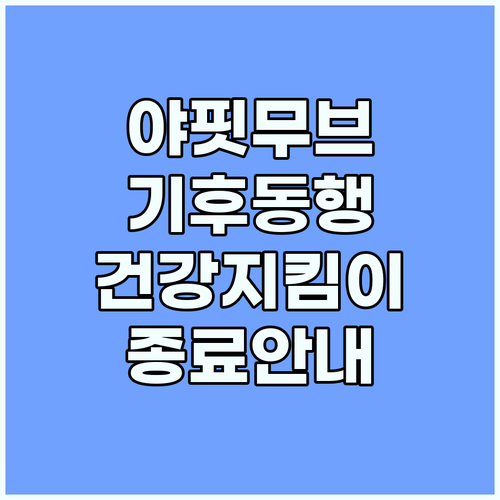 야핏무브 기후동행퀴즈 종료, 건강과 환경을 지키는 방법