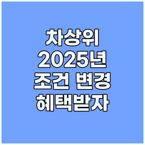 2025년 차상위계층 조건 변경, 자격 확인하고 혜택받는 방법