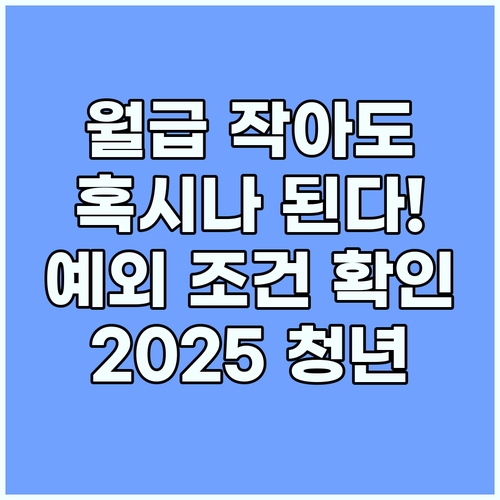 소득 때문에 포기? 2025 청년도약계좌 숨겨진 예외 조건