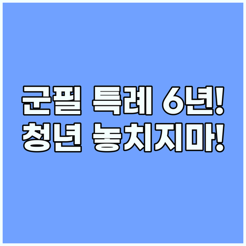 19~34세 청년 최대 6년 연장 군필자 특례 자격 요건 상세 분석
