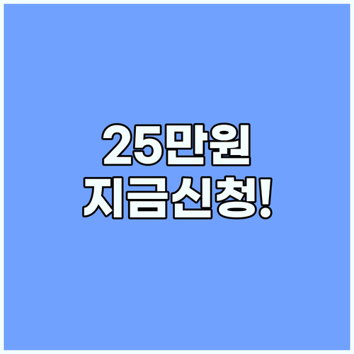미신청시 후회! 25만원 긴급재난지원금 신청, 지금이 기회!
