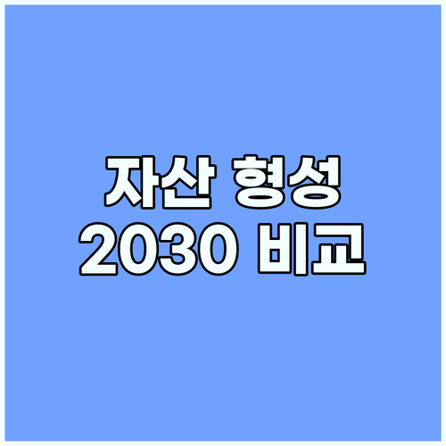 나에게 맞는 자산 형성 전략? 2030 맞춤 비교