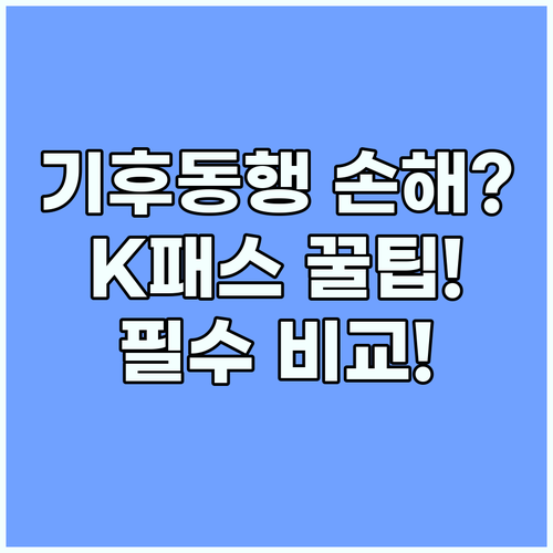 기후동행카드 무작정 쓰면 손해 K패스 환급 혜택과 비교 분석