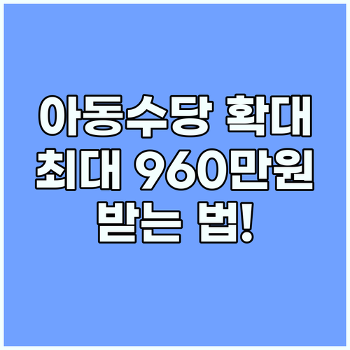 아동수당 확대, 우리 아이 최대 960만원 받는 법!
