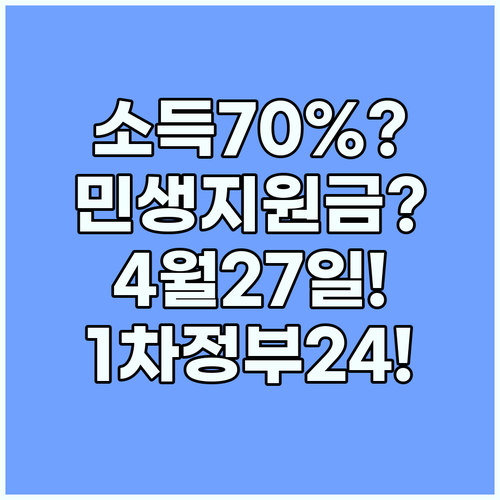 소득하위70% 민생지원금 4월 27일 1차 신청 시작 정부24
