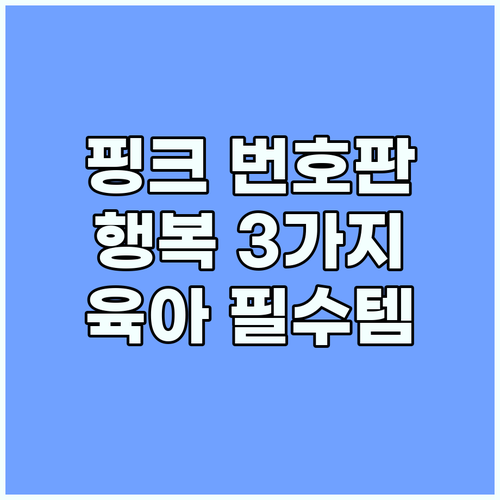 육아 필수템 핑크 번호판: 가족 행복 3가지 비밀 혜택