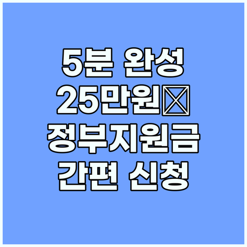 5분 완성! 25만원 정부지원금 간편 신청 가이드