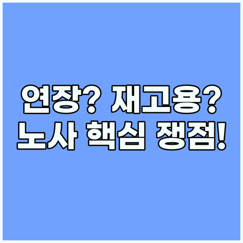 정년 연장 의무화인가 재고용인가, 노사 대립 핵심 쟁점 심층 분석