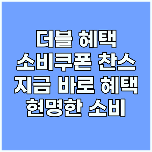 더블 혜택의 기회: 민생회복 소비쿠폰으로 현명하게 소비하기