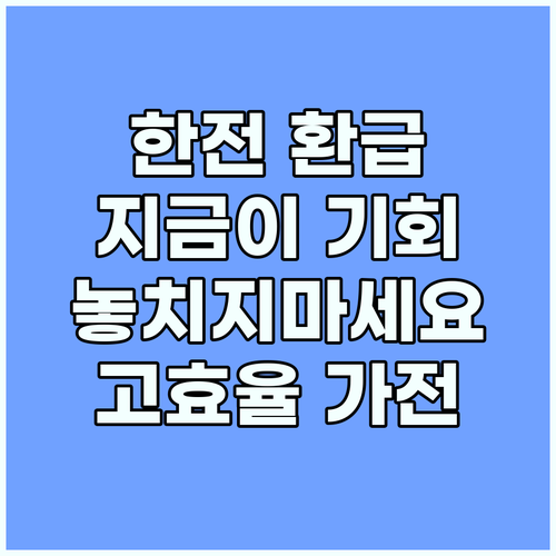 지금이 기회 한전 고효율 가전 환급 신청하세요