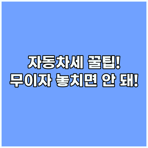 신용카드 무이자 할부 받고 자동차세 1분 납부하는 스마트한 비결